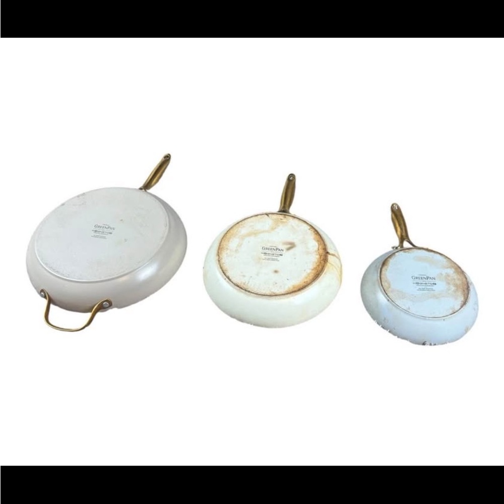 GreenPan Jewel‎ Pro 3-Piece Frypan Set – 8”, 10”, 12” – Gold Handle - Picture 4 of 5